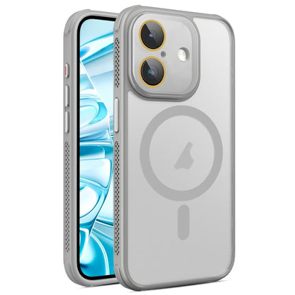 For iPhone 16 Plus Side Cooling Skin Feel Frosted MagSafe Magnetic Phone Case(Grey) - iPhone 16 Plus Cases by buy2fix | Online Shopping UK | buy2fix