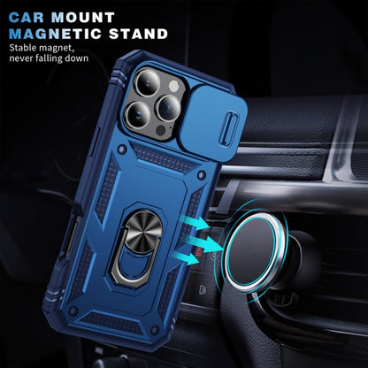 For iPhone 16 Pro Sliding Camshield TPU + PC Phone Case with Holder(Navy Blue) - iPhone 16 Pro Cases by buy2fix | Online Shopping UK | buy2fix