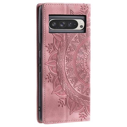 For Google Pixel 9 Pro XL Totem Embossed Magnetic Leather Phone Case(Rose Gold) - Google Cases by buy2fix | Online Shopping UK | buy2fix