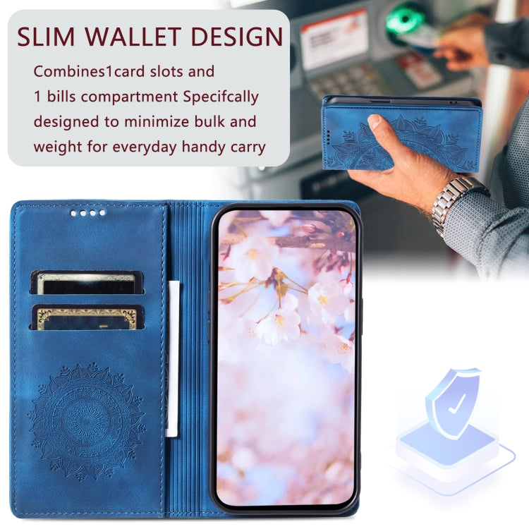 For Google Pixel 9 / 9 Pro Totem Embossed Magnetic Leather Phone Case(Blue) - Google Cases by buy2fix | Online Shopping UK | buy2fix