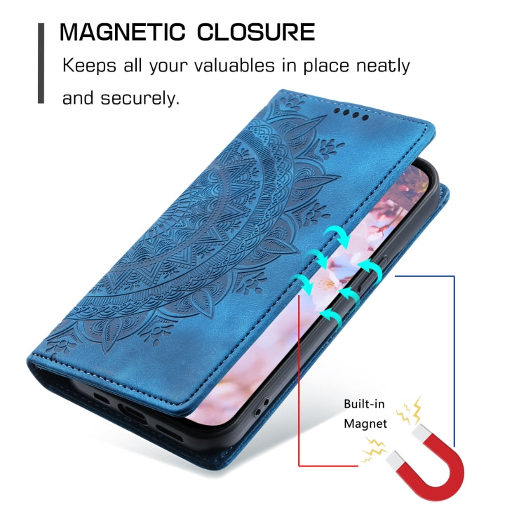 For Google Pixel 9 / 9 Pro Totem Embossed Magnetic Leather Phone Case(Blue) - Google Cases by buy2fix | Online Shopping UK | buy2fix