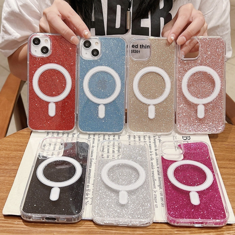 For iPhone 16 Pro Acrylic Transparent Glitter MagSafe Phone Case(Silver) - iPhone 16 Pro Cases by buy2fix | Online Shopping UK | buy2fix