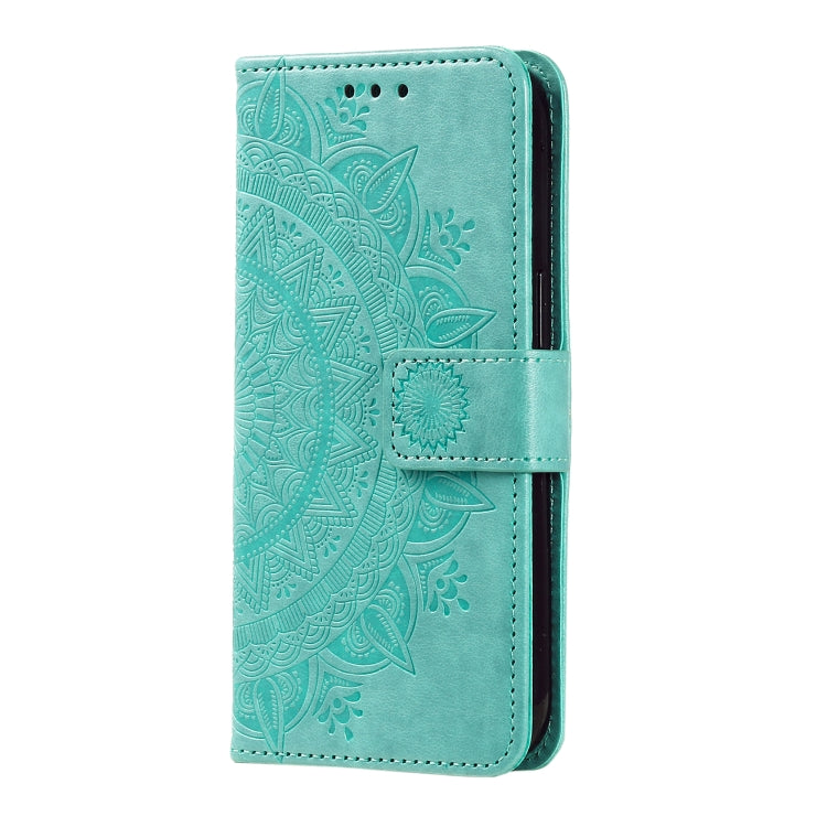 For Google Pixel 9 / 9 Pro Totem Flower Embossed Leather Phone Case with Lanyard(Green) - Google Cases by buy2fix | Online Shopping UK | buy2fix