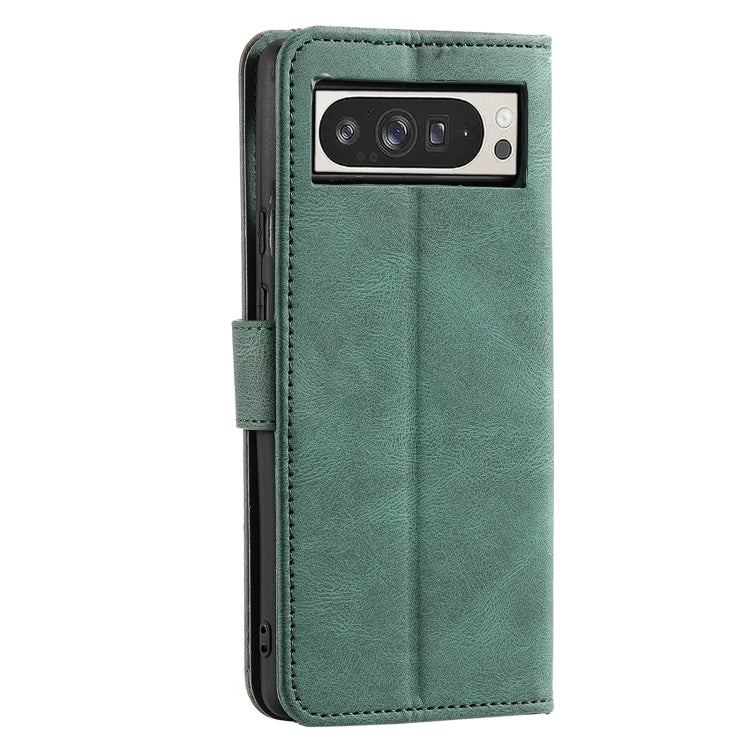 For Google Pixel 9 Pro XL Nail Skin Feel Stitching Calf Texture Leather Phone Case(Green) - Google Cases by buy2fix | Online Shopping UK | buy2fix