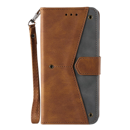 For Google Pixel 9 Pro XL Nail Skin Feel Stitching Calf Texture Leather Phone Case(Brown) - Google Cases by buy2fix | Online Shopping UK | buy2fix