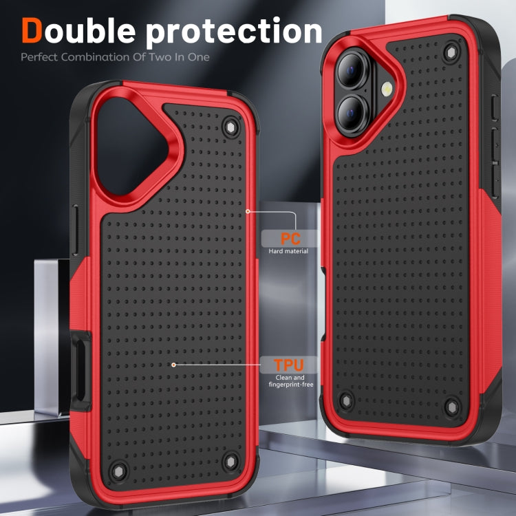 For iPhone 16 Plus PC + TPU Shockproof Protective Phone Case(Red+Black) - iPhone 16 Plus Cases by buy2fix | Online Shopping UK | buy2fix