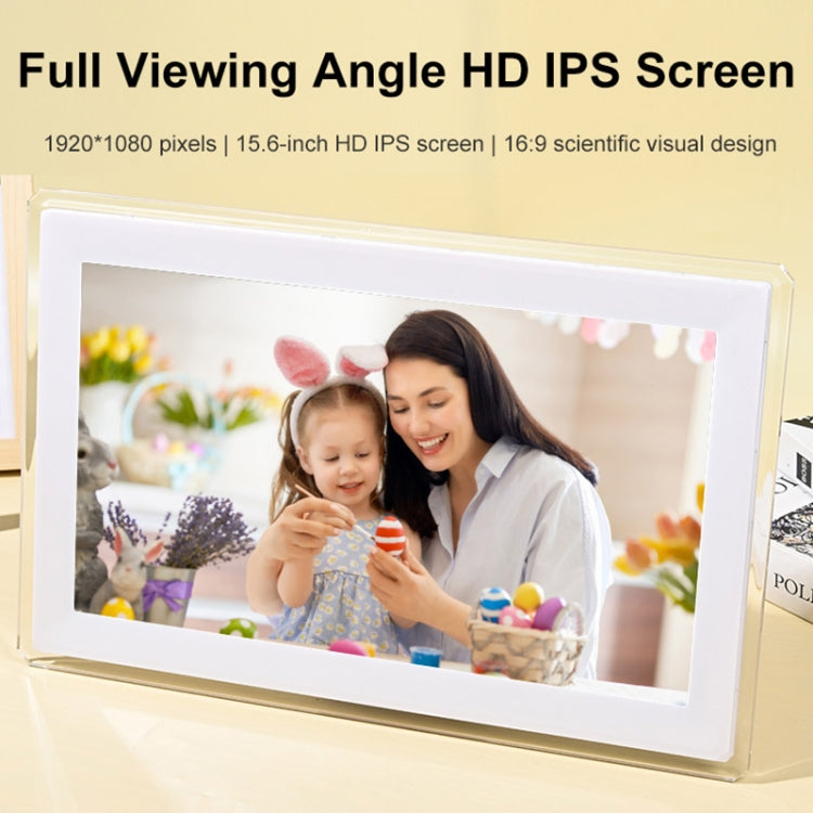 15.6 inch IPS Screen Digital Cloud Photo Frame Wall Mounted LED Advertising Machine, Plug Type:EU Plug(Black) - 15 inch Above by buy2fix | Online Shopping UK | buy2fix