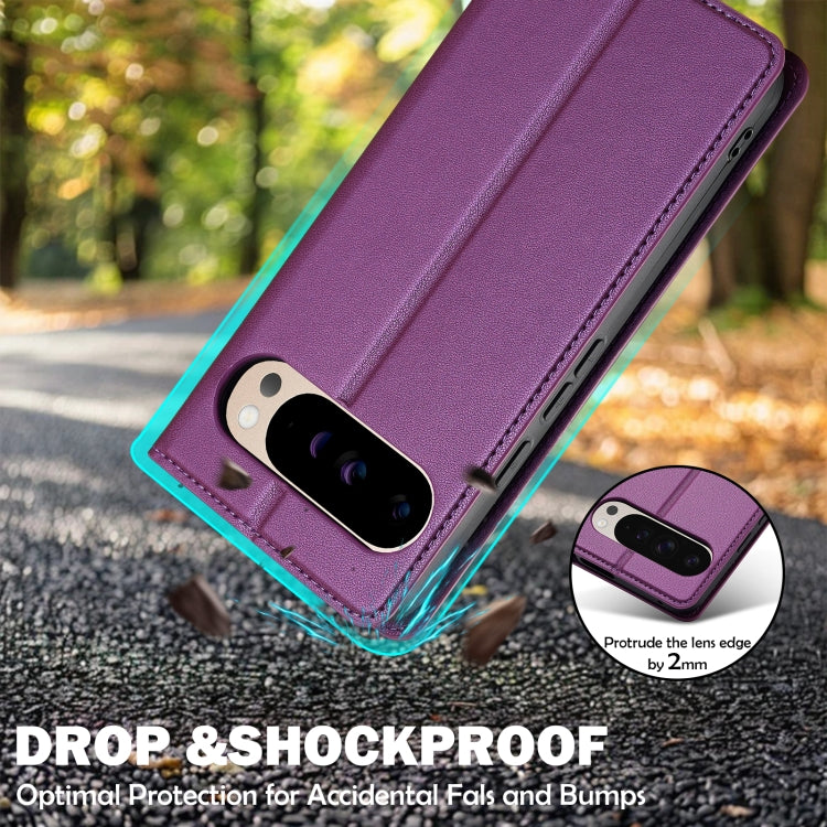 For Google Pixel 9 Pro / 9 LC.IMEEKE L1 Series Frosted Fine Texture PU Phone Case(Purple) - Google Cases by LC.IMEEKE | Online Shopping UK | buy2fix