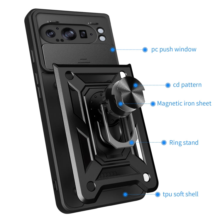 For Google Pixel 9 Pro XL Sliding Camera Cover Design TPU+PC Phone Case(Blue) - Google Cases by buy2fix | Online Shopping UK | buy2fix