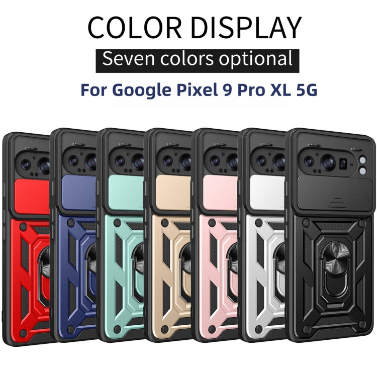 For Google Pixel 9 Pro XL Sliding Camera Cover Design TPU+PC Phone Case(Green) - Google Cases by buy2fix | Online Shopping UK | buy2fix