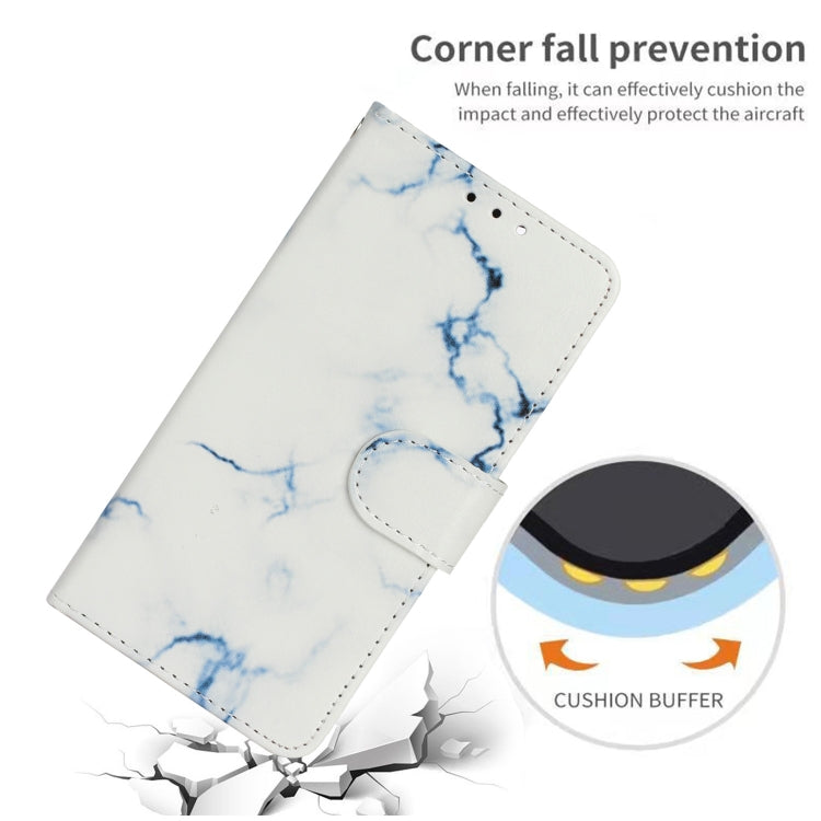 For iPhone 16 Colored Drawing Marble Pattern Leather Phone Case(White Marble) - iPhone 16 Cases by buy2fix | Online Shopping UK | buy2fix