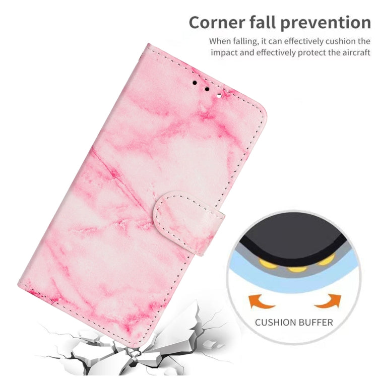 For iPhone 16 Colored Drawing Marble Pattern Leather Phone Case(Pink Marble) - iPhone 16 Cases by buy2fix | Online Shopping UK | buy2fix