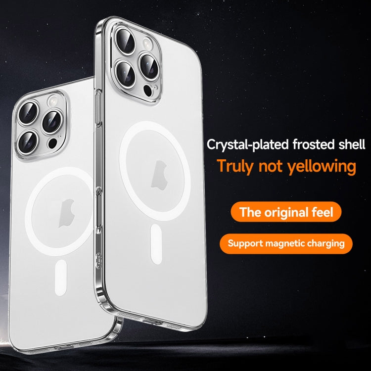 For iPhone 15 Pro Max SULADA Crystal Sand Series Electroplating Frosted MagSafe Magnetic Phone Case(Transparent) - iPhone 15 Pro Max Cases by SULADA | Online Shopping UK | buy2fix