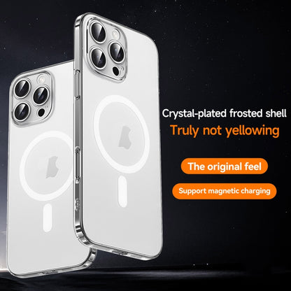 For iPhone 15 Pro SULADA Crystal Sand Series Electroplating Frosted MagSafe Magnetic Phone Case(Transparent) - iPhone 15 Pro Cases by SULADA | Online Shopping UK | buy2fix