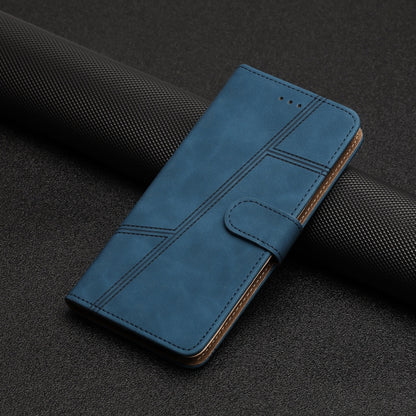 For iPhone 16 Plus Skin-feel Stitching Leather Phone Case(Blue) - iPhone 16 Plus Cases by buy2fix | Online Shopping UK | buy2fix