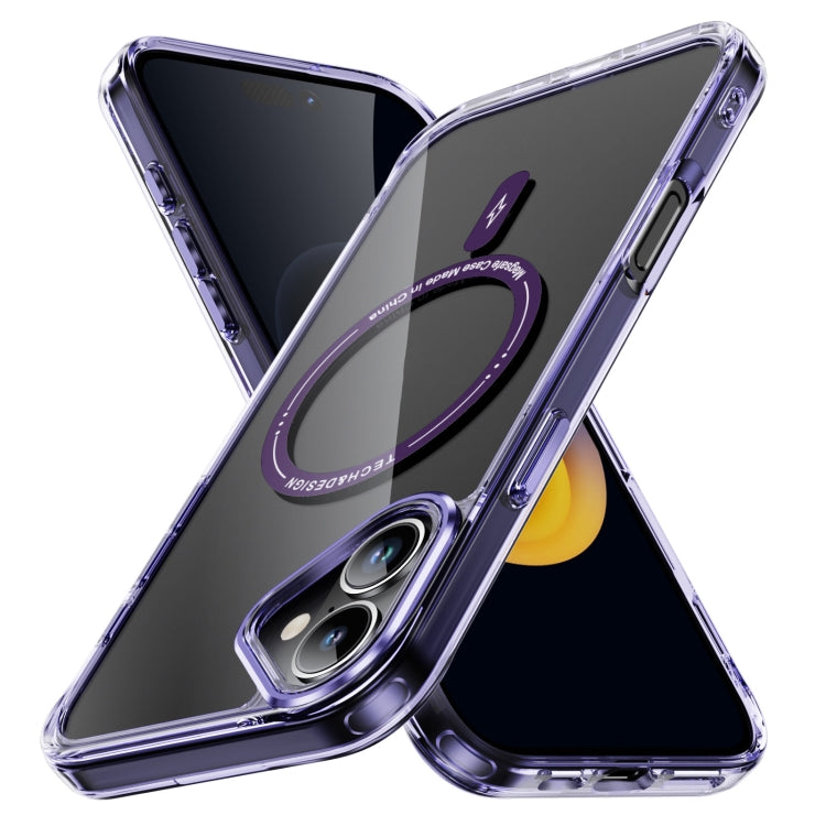 For iPhone 16 Plus Airbag Magsafe PC Hybrid TPU Phone Case(Clear Purple) - iPhone 16 Plus Cases by buy2fix | Online Shopping UK | buy2fix