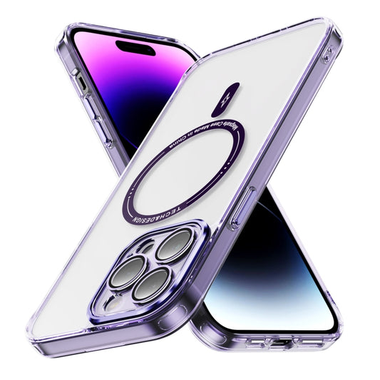 For iPhone 14 Pro Max Airbag Magsafe PC Hybrid TPU Phone Case(Clear Purple) - iPhone 14 Pro Max Cases by buy2fix | Online Shopping UK | buy2fix