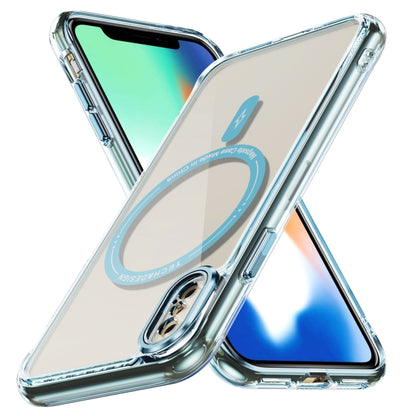 For iPhone XS Max Airbag Magsafe PC Hybrid TPU Phone Case(Clear Blue) - More iPhone Cases by buy2fix | Online Shopping UK | buy2fix