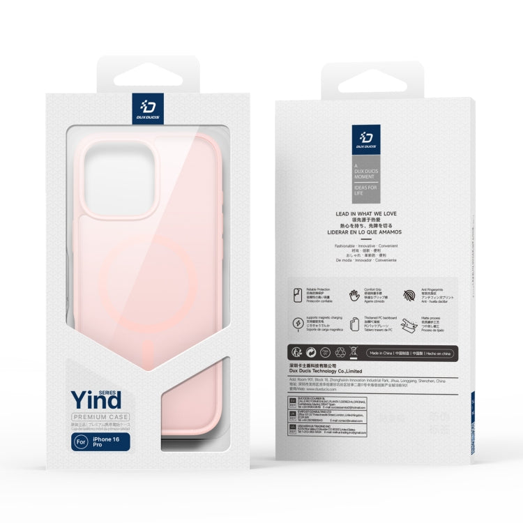 For iPhone 16 Pro DUX DUCIS Yind Series MagSafe TPU Hybrid PC Phone Case(Light Pink) - iPhone 16 Pro Cases by DUX DUCIS | Online Shopping UK | buy2fix