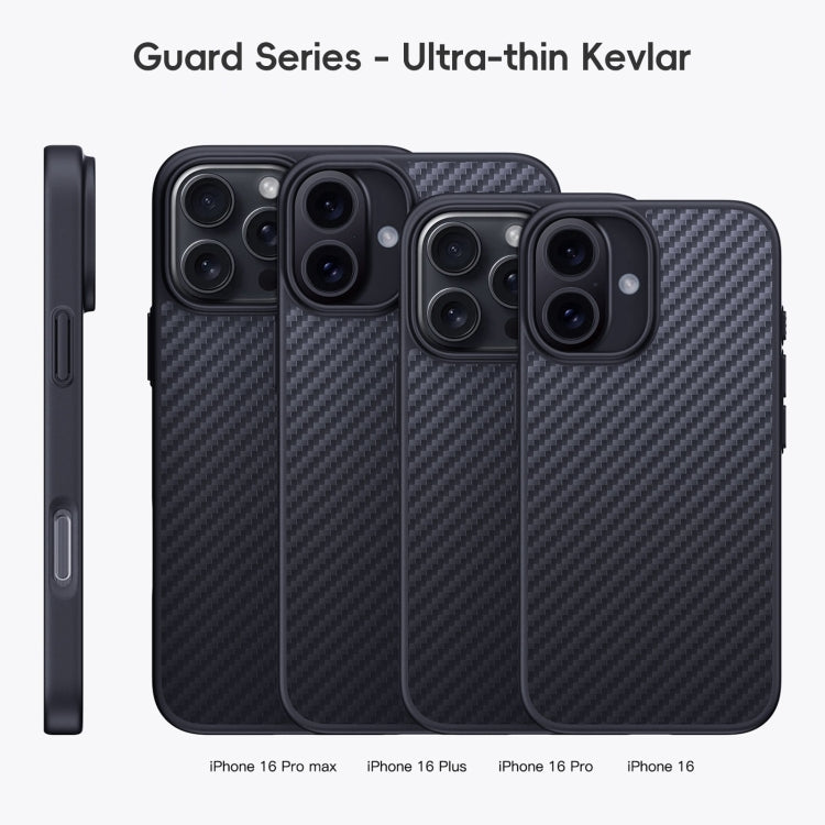 For iPhone 16 Plus Carbon Fiber Kevlar MagSafe Magnetic Phone Case(Black) - iPhone 16 Plus Cases by buy2fix | Online Shopping UK | buy2fix