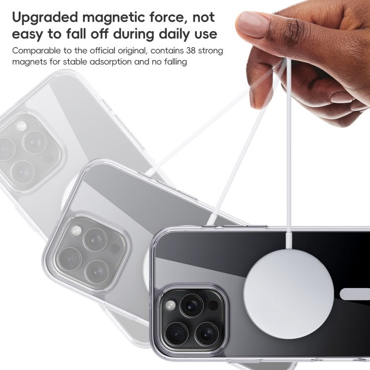 For iPhone 16 Plus Crystal Clear MagSafe Magnetic Phone Case(Transparent Titanium Blue) - iPhone 16 Plus Cases by buy2fix | Online Shopping UK | buy2fix