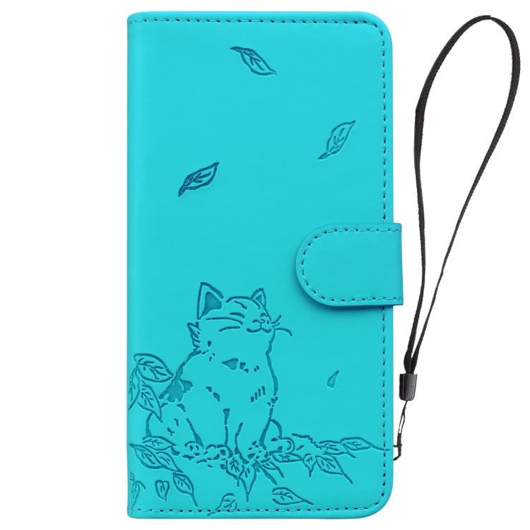 For Redmi K70 Ultra Cute Cat Embossed Leather Phone Case(Lake Blue) - Xiaomi Cases by buy2fix | Online Shopping UK | buy2fix