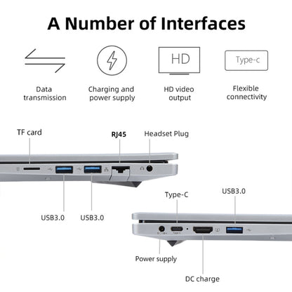 14 inch Windows 11 Laptop, 8GB+256GB, Gen 4th Intel Core i3 CPU, 180 Degree Rotation Axis(Silver) - Others by buy2fix | Online Shopping UK | buy2fix