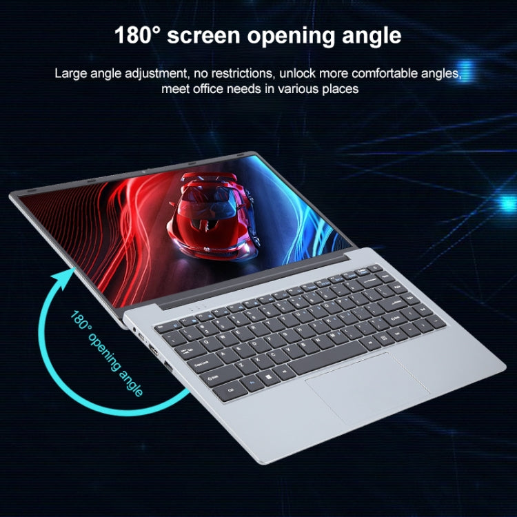 14 inch Windows 11 Laptop, 16GB+128GB, Gen 4th Intel Core i3 CPU, 180 Degree Rotation Axis(Silver) - Others by buy2fix | Online Shopping UK | buy2fix