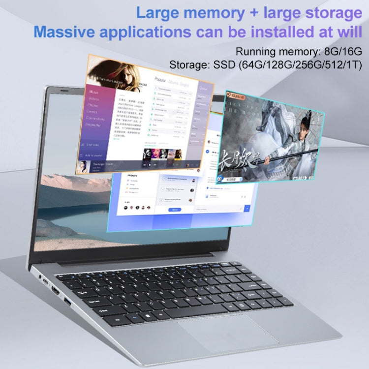 14 inch Windows 11 Laptop, 8GB+128GB, Gen 5th Intel Core i5 CPU, 180 Degree Rotation Axis(Silver) - Others by buy2fix | Online Shopping UK | buy2fix