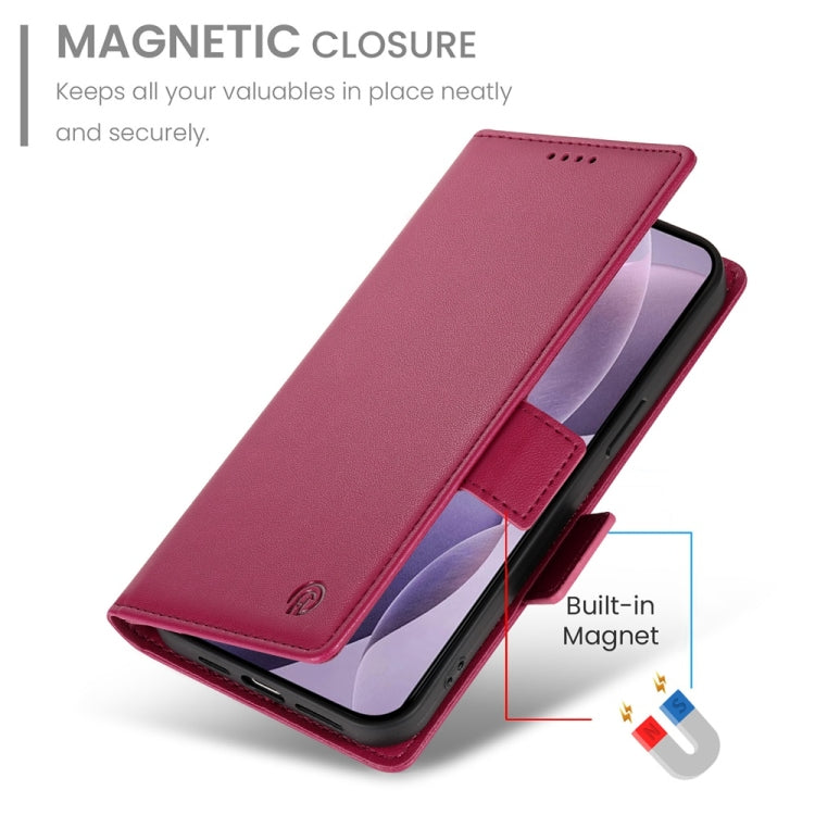 For Redmi K70 Ultra Side Buckle Magnetic Frosted Leather Phone Case(Wine Red) - Xiaomi Cases by buy2fix | Online Shopping UK | buy2fix