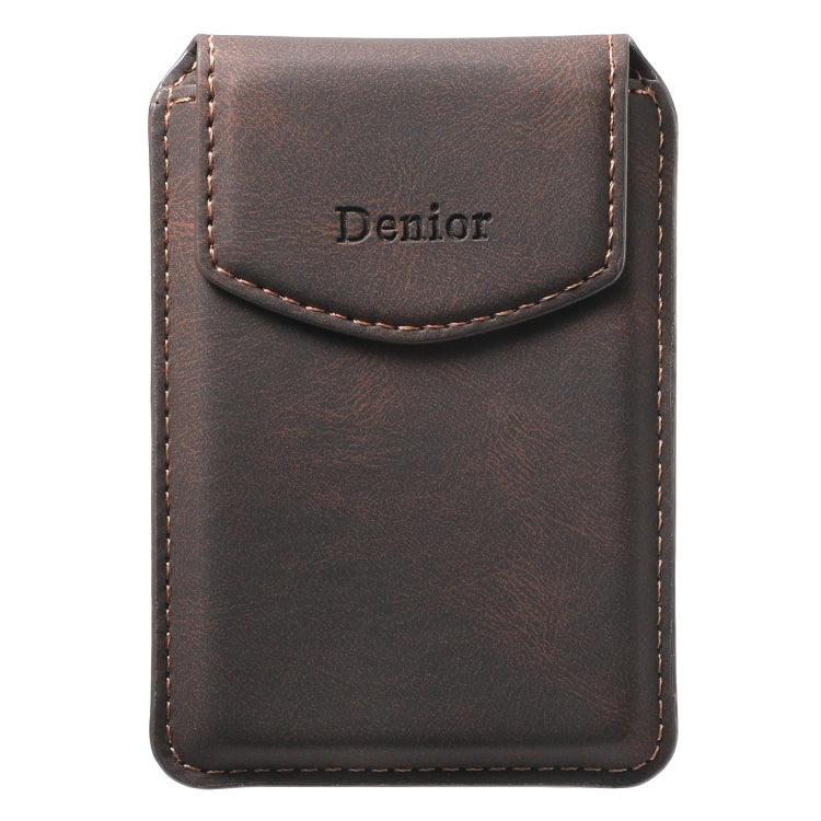 Denior V12 MagSafe Magnetic Phone PU Card Sleeve(Brown) - Others Accessories by Denior | Online Shopping UK | buy2fix