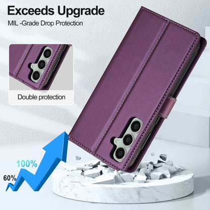 For Samsung Galaxy S24 5G LC.IMEEKE L2 Series Detachable Magsafe PU Phone Case with Lanyard(Purple) - Galaxy S24 5G Cases by LC.IMEEKE | Online Shopping UK | buy2fix