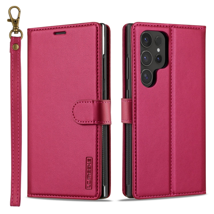 For Samsung Galaxy S24 Ultra 5G LC.IMEEKE L2 Series Detachable Magsafe PU Phone Case with Lanyard(Red) - Galaxy S24 Ultra 5G Cases by LC.IMEEKE | Online Shopping UK | buy2fix