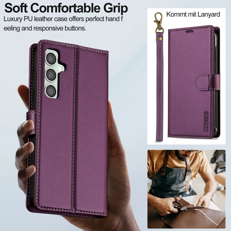 For Samsung Galaxy A15 4G / A15 5G LC.IMEEKE L2 Series Detachable Magsafe PU Phone Case with Lanyard(Purple) - Galaxy Phone Cases by LC.IMEEKE | Online Shopping UK | buy2fix