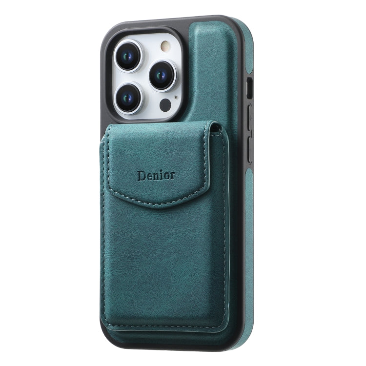 For iPhone 15 Plus / 14 Plus Denior D19 Skin Feel MagSafe Detachable Card Slot Phone Case(Blue) - iPhone 15 Plus Cases by Denior | Online Shopping UK | buy2fix