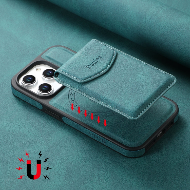 For iPhone 15 Denior D19 Skin Feel MagSafe Detachable Card Slot Phone Case(Blue) - iPhone 15 Cases by Denior | Online Shopping UK | buy2fix