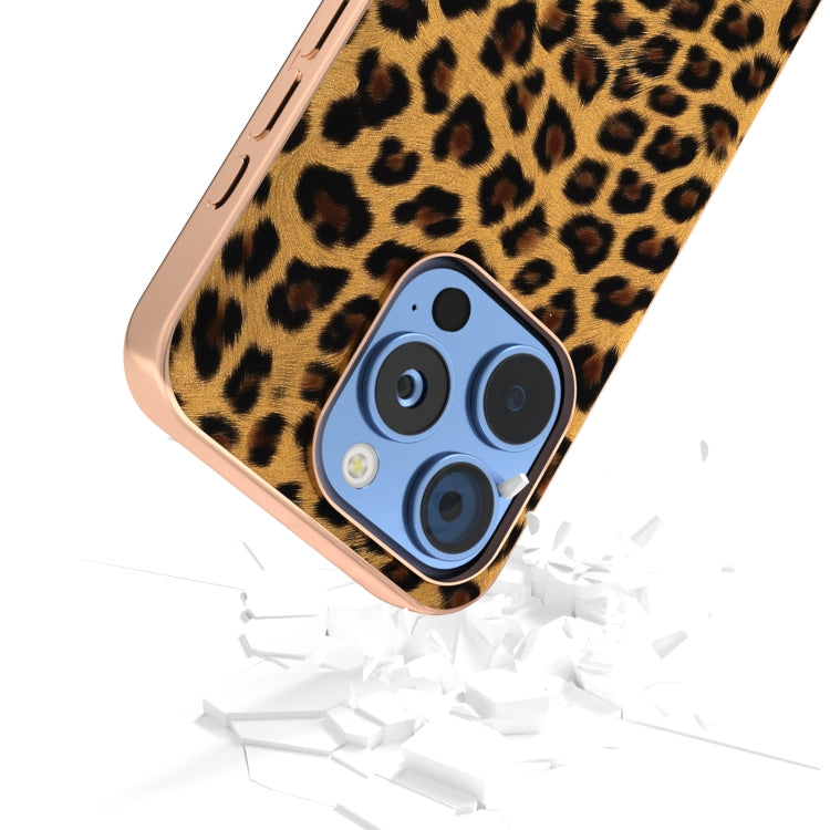 For iPhone 16 Pro Max Nano Plating Leopard Print Phone Case(Brown) - iPhone 16 Pro Max Cases by buy2fix | Online Shopping UK | buy2fix