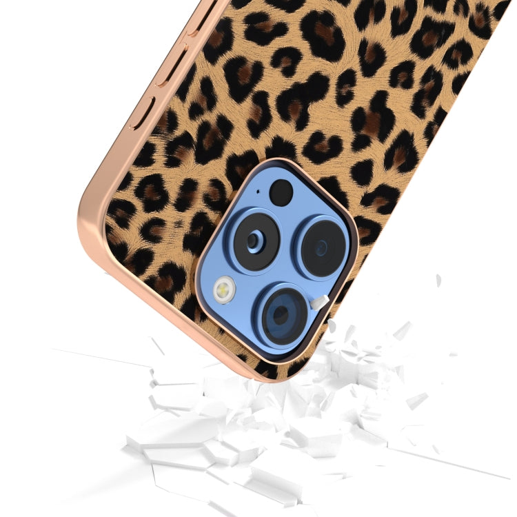 For iPhone 16 Pro Max Nano Plating Leopard Print Phone Case(Gold) - iPhone 16 Pro Max Cases by buy2fix | Online Shopping UK | buy2fix