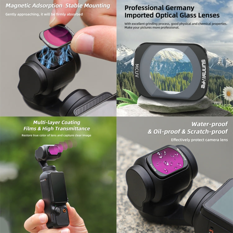 For DJI Osmo Pocket 3 Sunnylife Camera Lens Filter, Filter:4 in 1 ND8-64PL - Lens Accessories by Sunnylife | Online Shopping UK | buy2fix