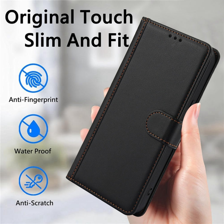 For iPhone 16 Pro Skin Feel Pure Color Card Slots Leather Phone Case with Dual Lanyard(Black) - iPhone 16 Pro Cases by buy2fix | Online Shopping UK | buy2fix