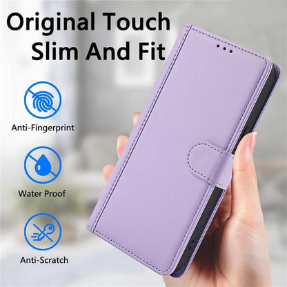 For Google Pixel 9 Pro XL Skin Feel Pure Color Card Slots Leather Phone Case with Dual Lanyard(Purple) - Google Cases by buy2fix | Online Shopping UK | buy2fix