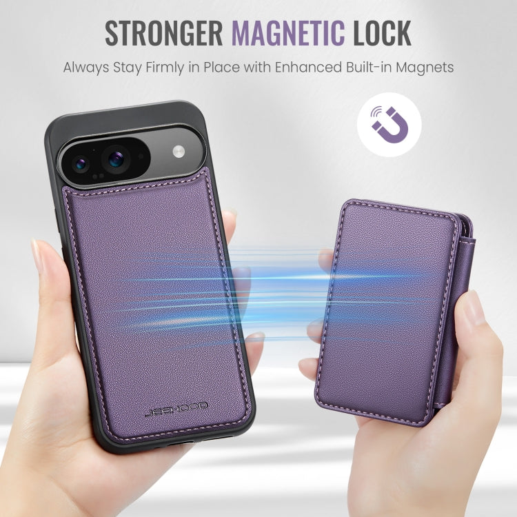 For Google Pixel 9 / 9 Pro JEEHOOD J05 Business Magnetic Style RFID Leather Phone Case(Purple) - Google Cases by JEEHOOD | Online Shopping UK | buy2fix