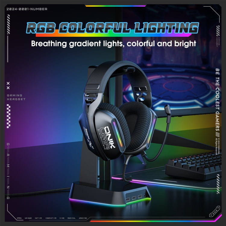 ONIKUMA X12 USB /  3.5mm Wired RGB Light Gaming Headset with Mic, Cable length: 2.2m(Black) - Multimedia Headset by ONIKUMA | Online Shopping UK | buy2fix