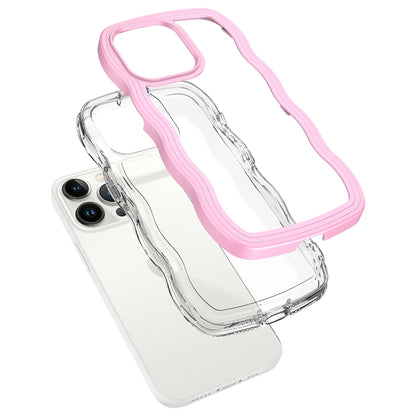 For iPhone 16 Pro Max Candy Color Wave TPU Clear PC Phone Case(White) - iPhone 16 Pro Max Cases by buy2fix | Online Shopping UK | buy2fix