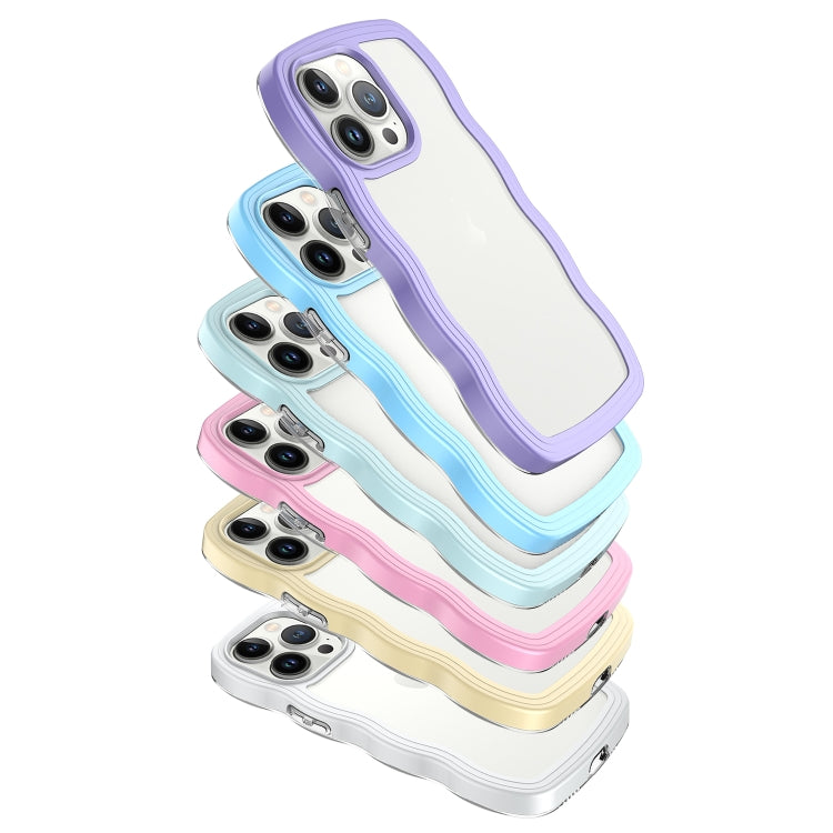 For iPhone 16 Pro Max Candy Color Wave TPU Clear PC Phone Case(Yellow) - iPhone 16 Pro Max Cases by buy2fix | Online Shopping UK | buy2fix