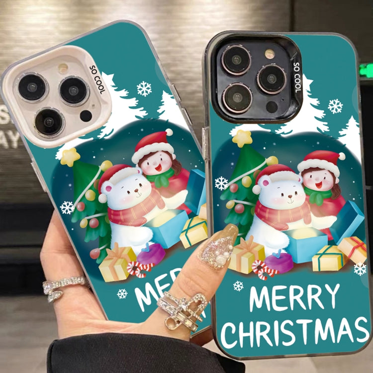 For iPhone 16 Christmas Series PC Full Coverage Pattern Phone Case(CW043 White) - iPhone 16 Cases by buy2fix | Online Shopping UK | buy2fix