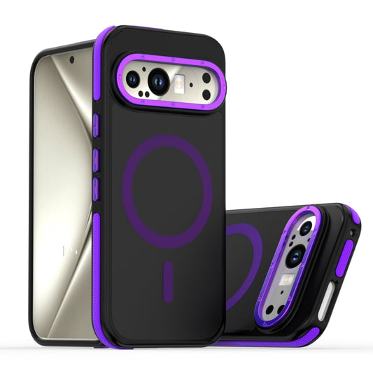 For Google Pixel 9 / 9 Pro Dual-Color Skin Feel Magsafe Magnetic Phone Case(Purple) - Google Cases by buy2fix | Online Shopping UK | buy2fix