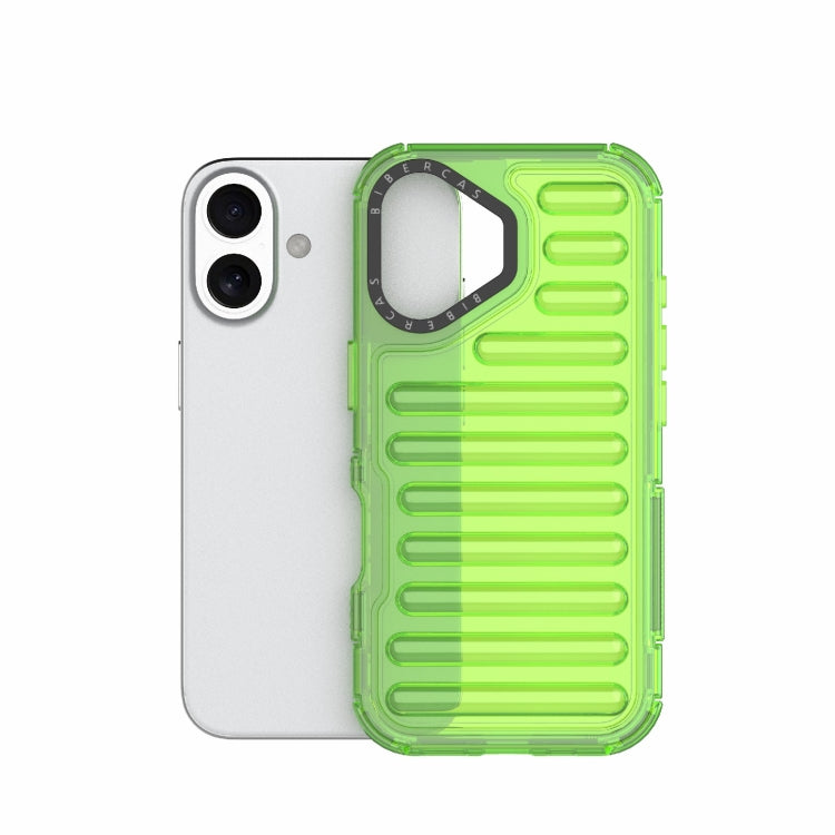 For iPhone 16 Plus High Transparency TPU Hybrid PC Airbag Phone Case(Transparent Green) - iPhone 16 Plus Cases by buy2fix | Online Shopping UK | buy2fix