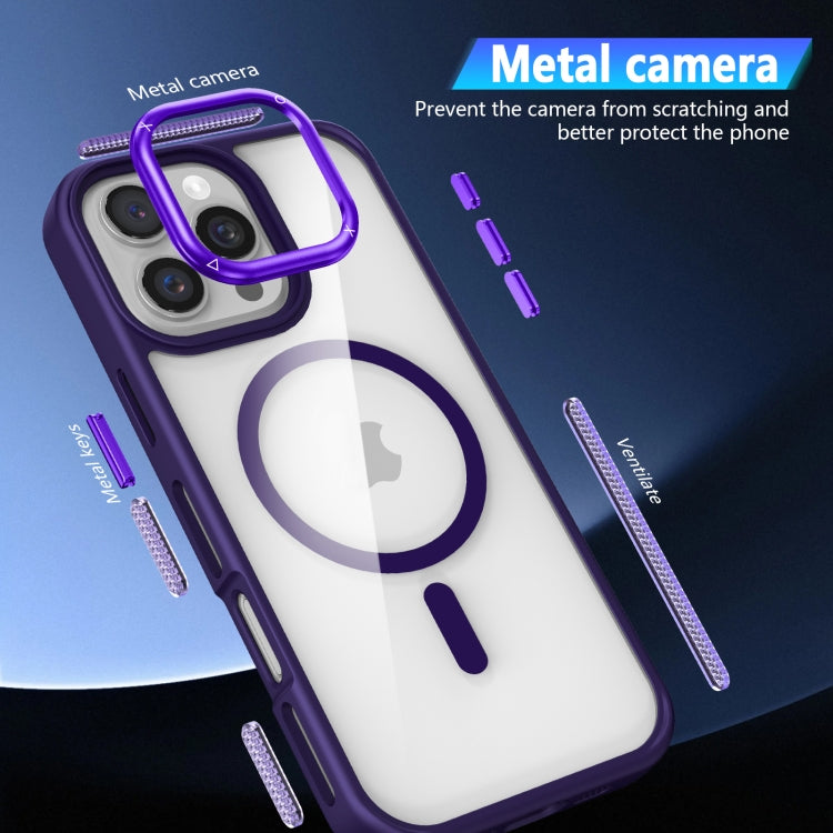 For iPhone 16 Pro Breathable Skin Feel Transparent MagSafe Magnetic Phone Case(Grey) - iPhone 16 Pro Cases by buy2fix | Online Shopping UK | buy2fix