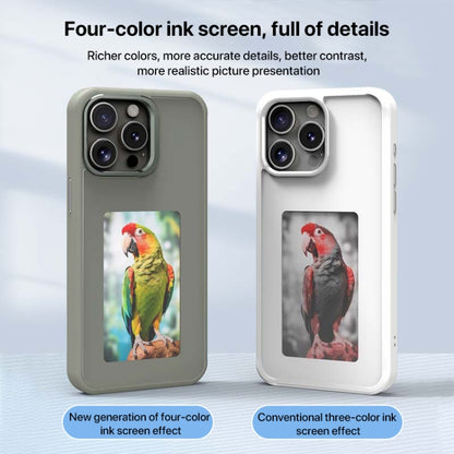 For iPhone 16 Plus Four-Color E-ink Screen NFC DIY Phone Case(Grey) - iPhone 16 Plus Cases by buy2fix | Online Shopping UK | buy2fix